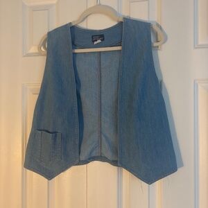 Vintage Denim Cropped Vest